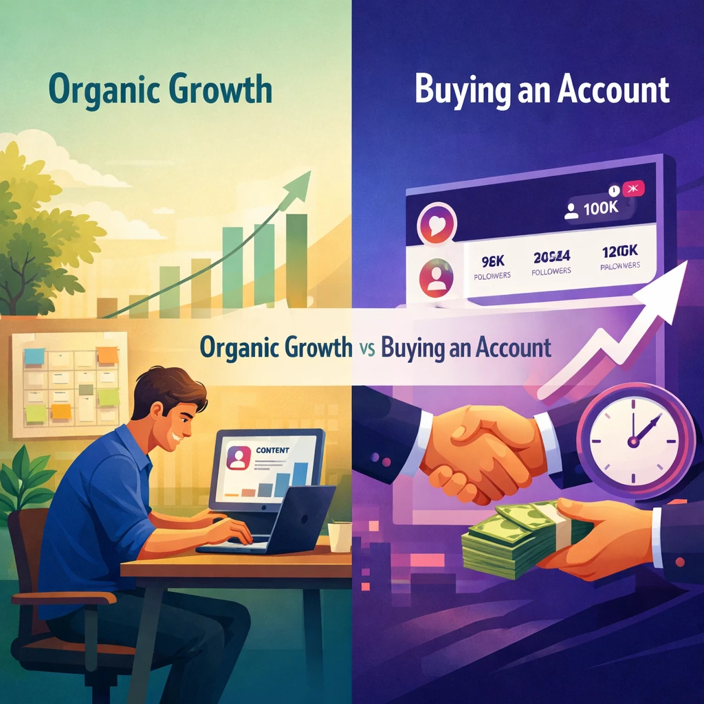 رشد ارگانیک یا خرید پیج آماده؛ تحلیل هزینه و بقا در ۲۰۲۵